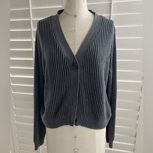 Gray Ribbed Women's Sweater